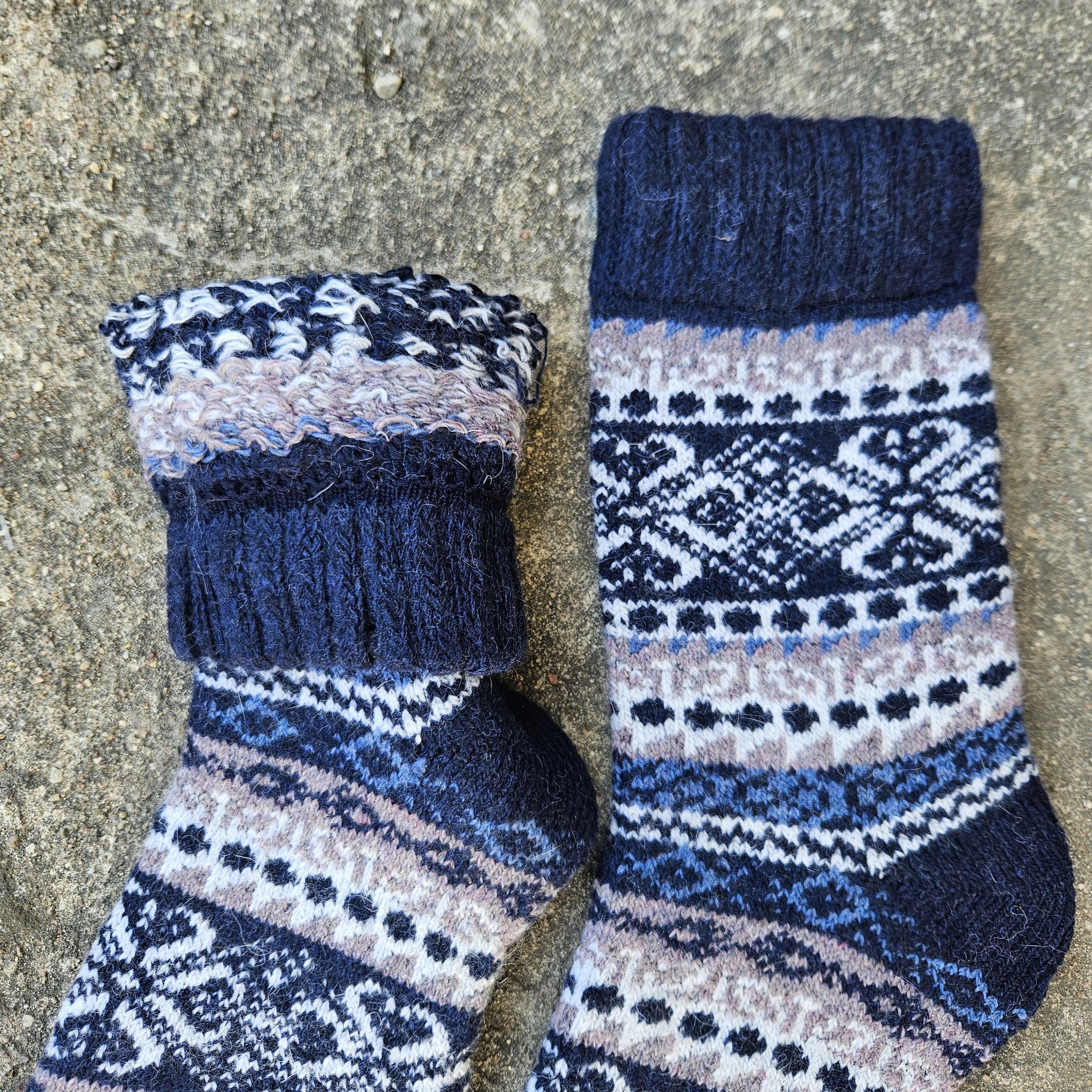 Alpaca Wool Socks – Warm Nordic Dalarna Style Ankle Socks for Men & Women