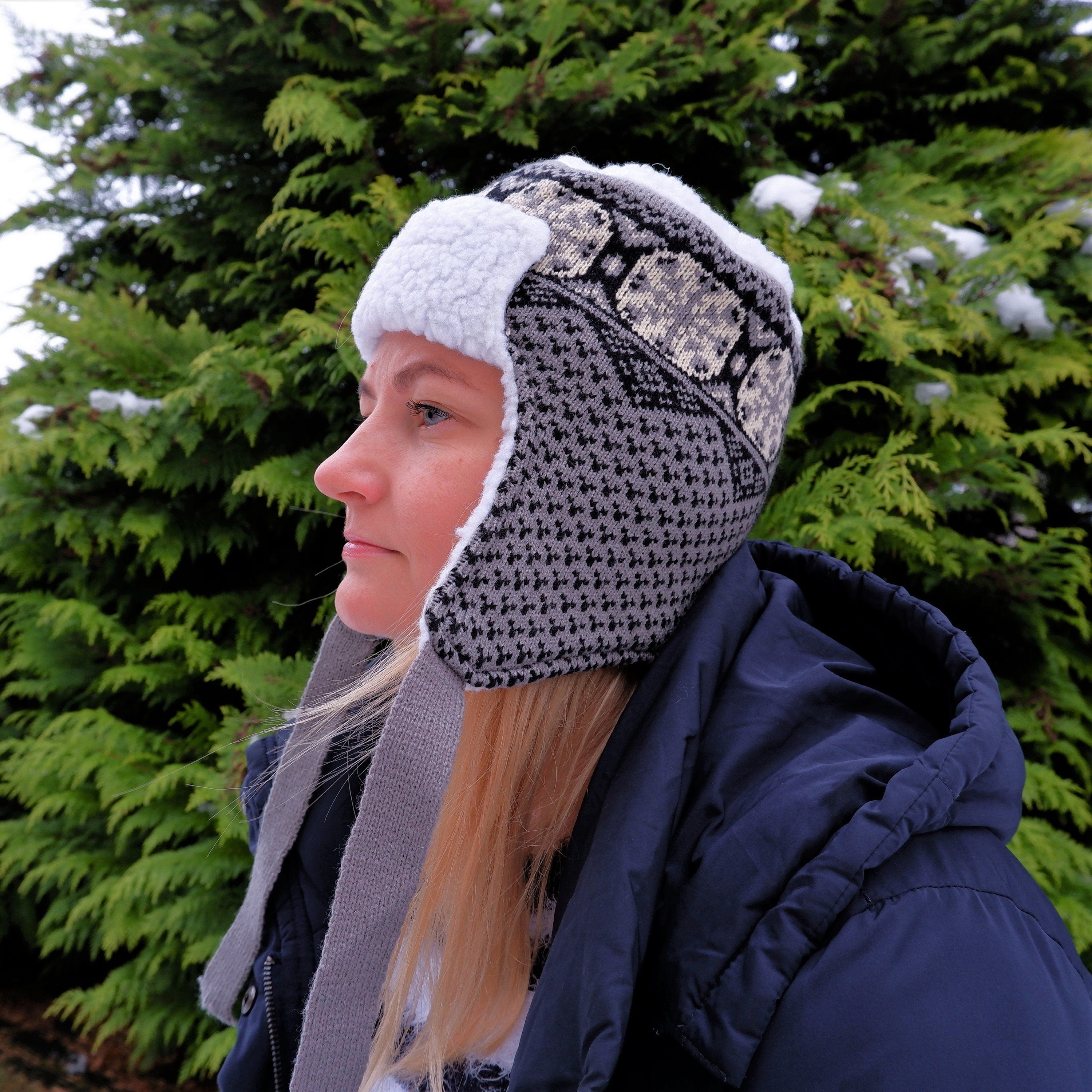 Wool Trapper Hat – Unisex Winter Pilot Hat With Faux Fur Lining & Earflaps
