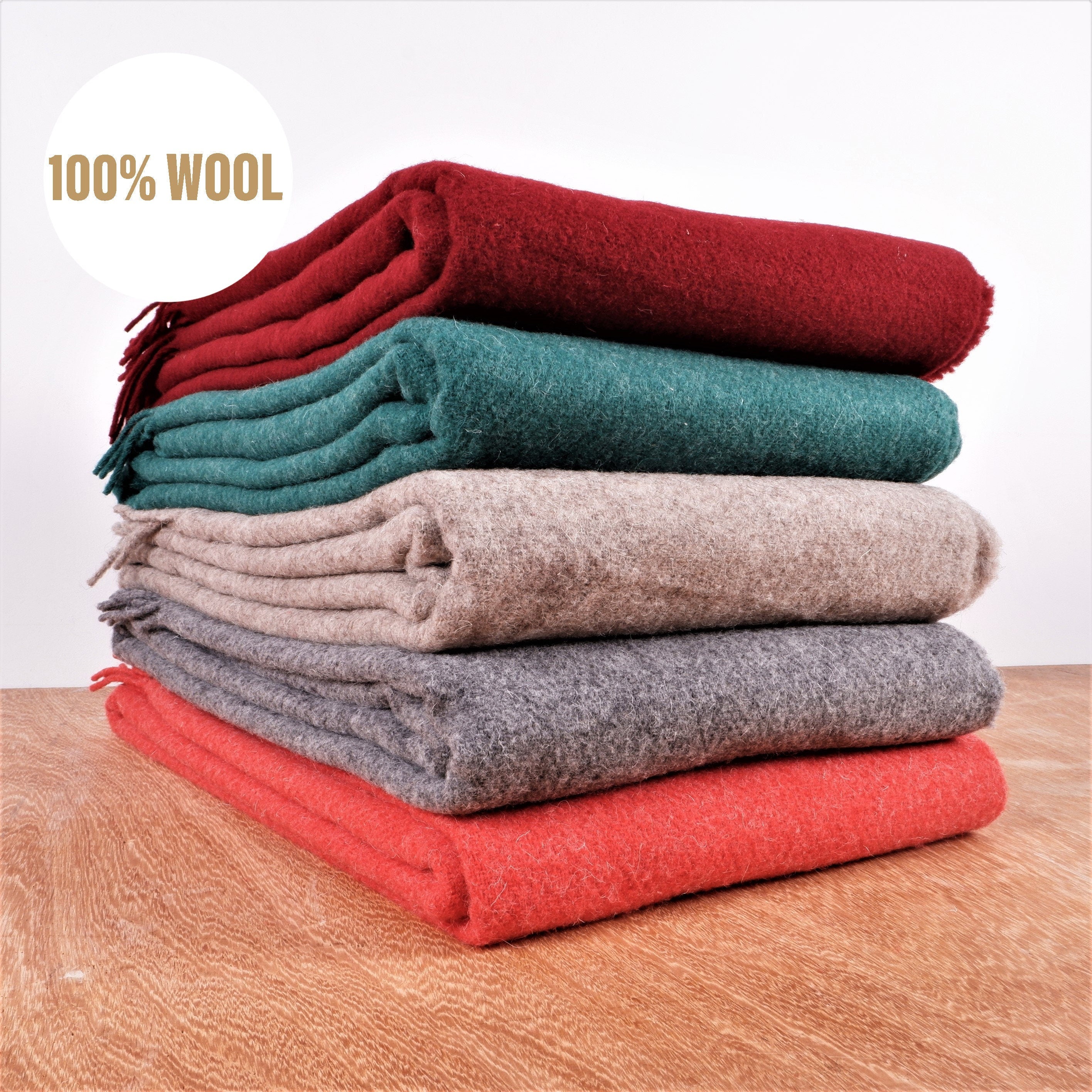 New Zealand Wool Blanket | Hypoallergenic Wool Throw – Thick Scandinavian Style Sofa Throw