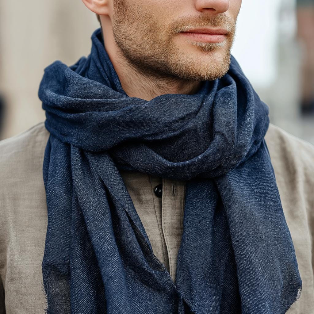 Linen Scarf Unisex – Soft Breathable Gauze Wrap, Large & Skinny Flax Stole Gift