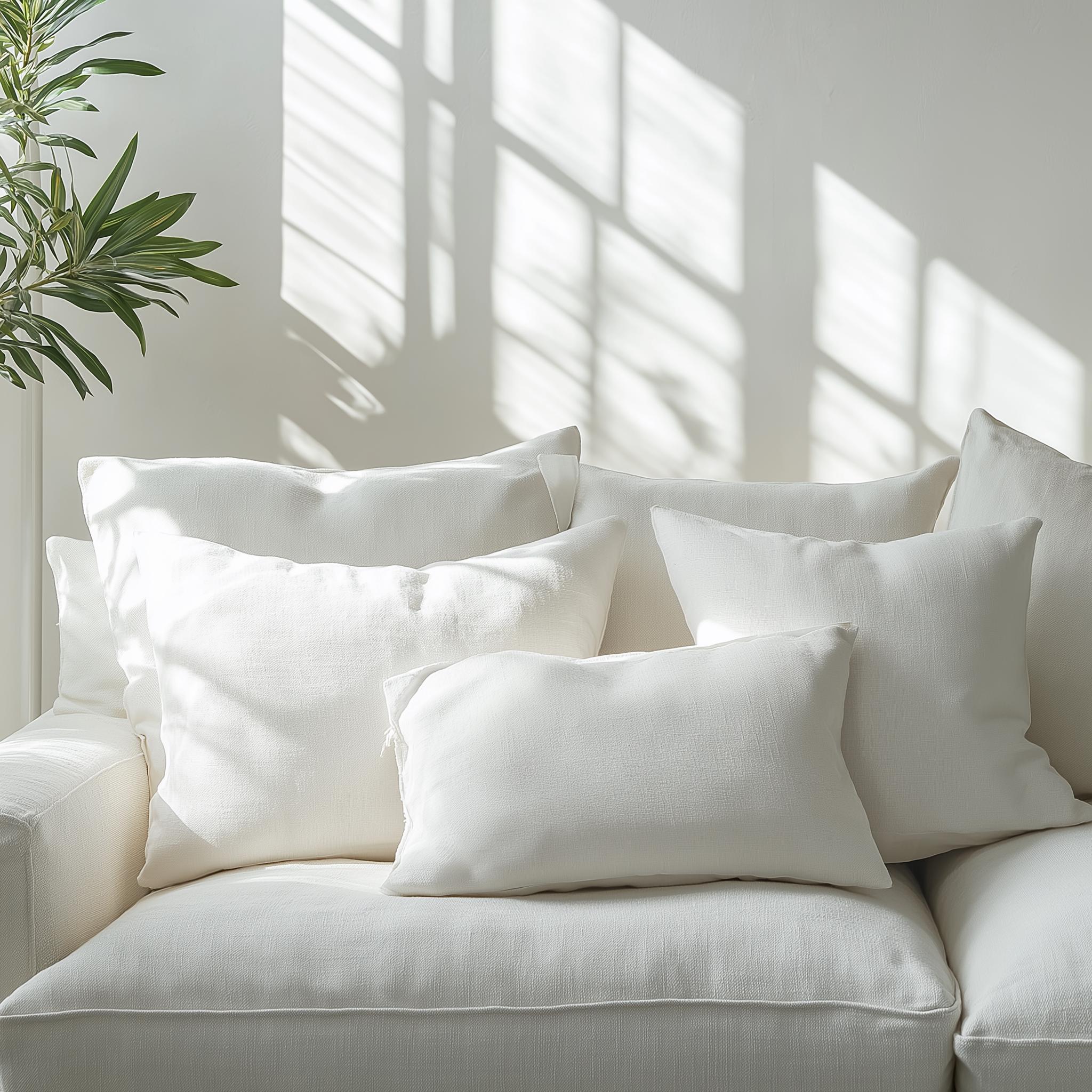 Pillowcase in heavy linen in white - Stone Washed Sham Pillow Case Cover -Cushion cover custom size Standard Queen King Euro Organic grey