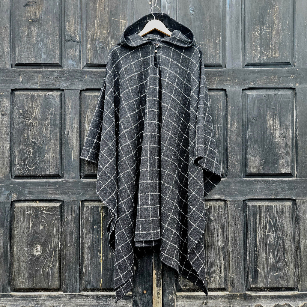 Wool Poncho - Unisex Ruana Cape | Brown Wool Blanket | Comfortable Outdoor Cloak