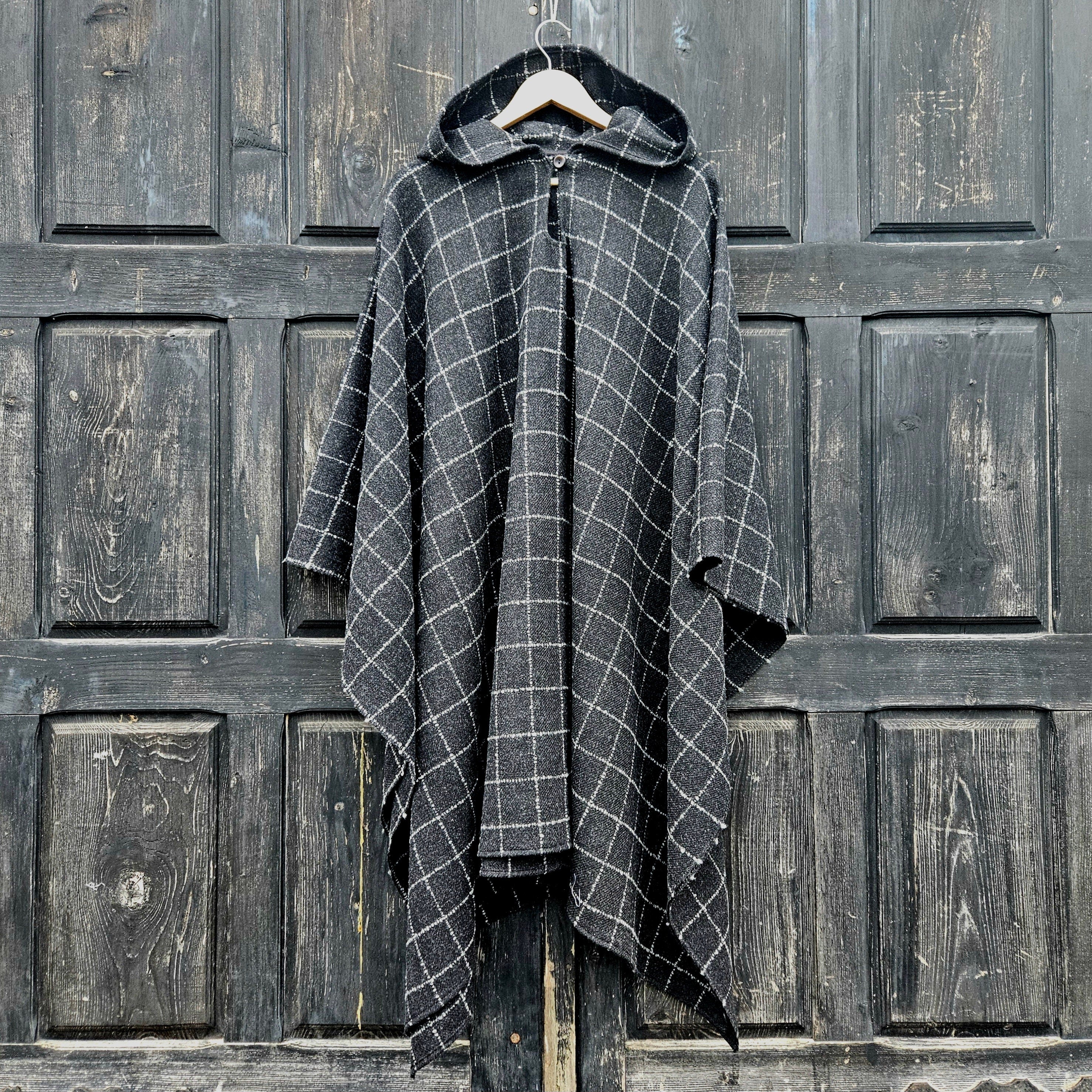 Wool Poncho - Unisex Ruana Cape | Brown Wool Blanket | Comfortable Outdoor Cloak