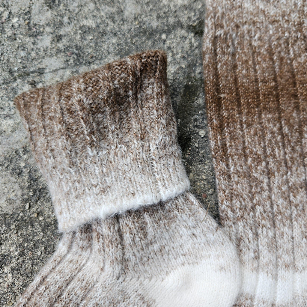 WOOL Socks gray brown Ombre - Size EUR 35-43  ankle socks for men women Unisex
