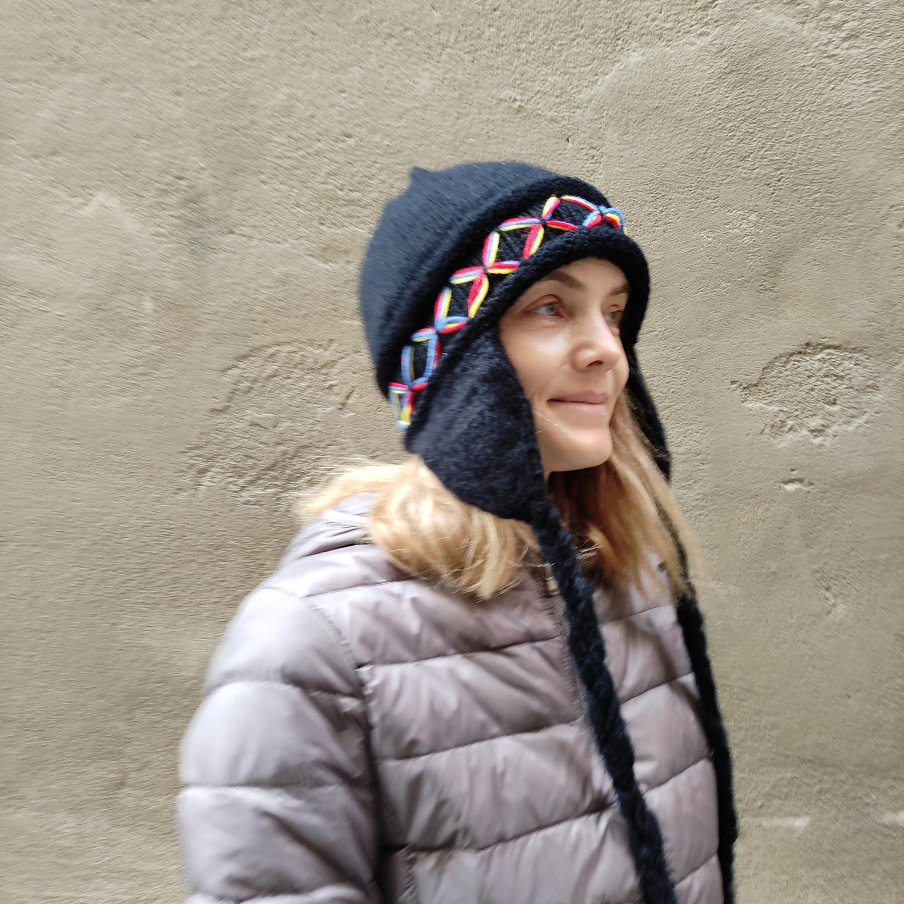 Lovikka Wool Hat - Handmade Swedish Ski Cap With Embroidered Warm Winter Beanie