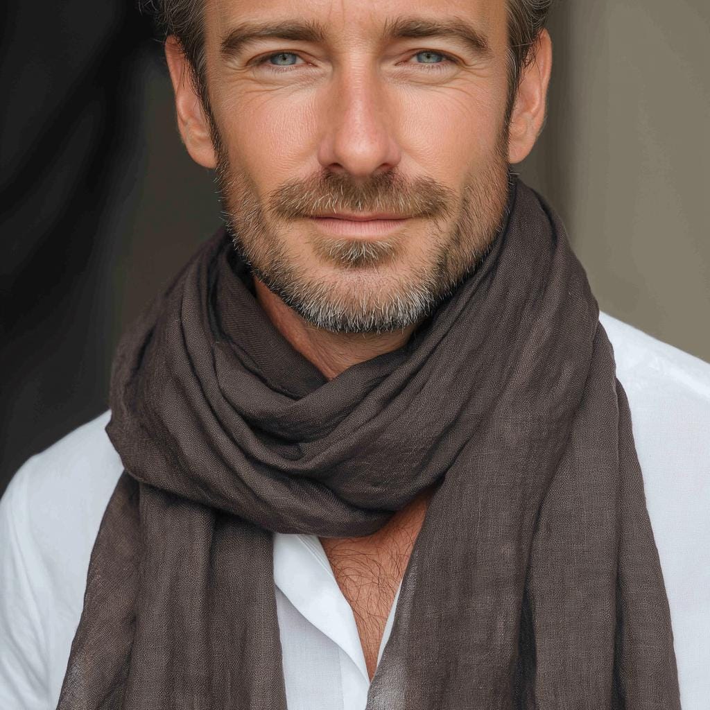 Linen Scarf Unisex – 100% Linen Gauze Shawl | Soft Breathable Flax Stole Gift