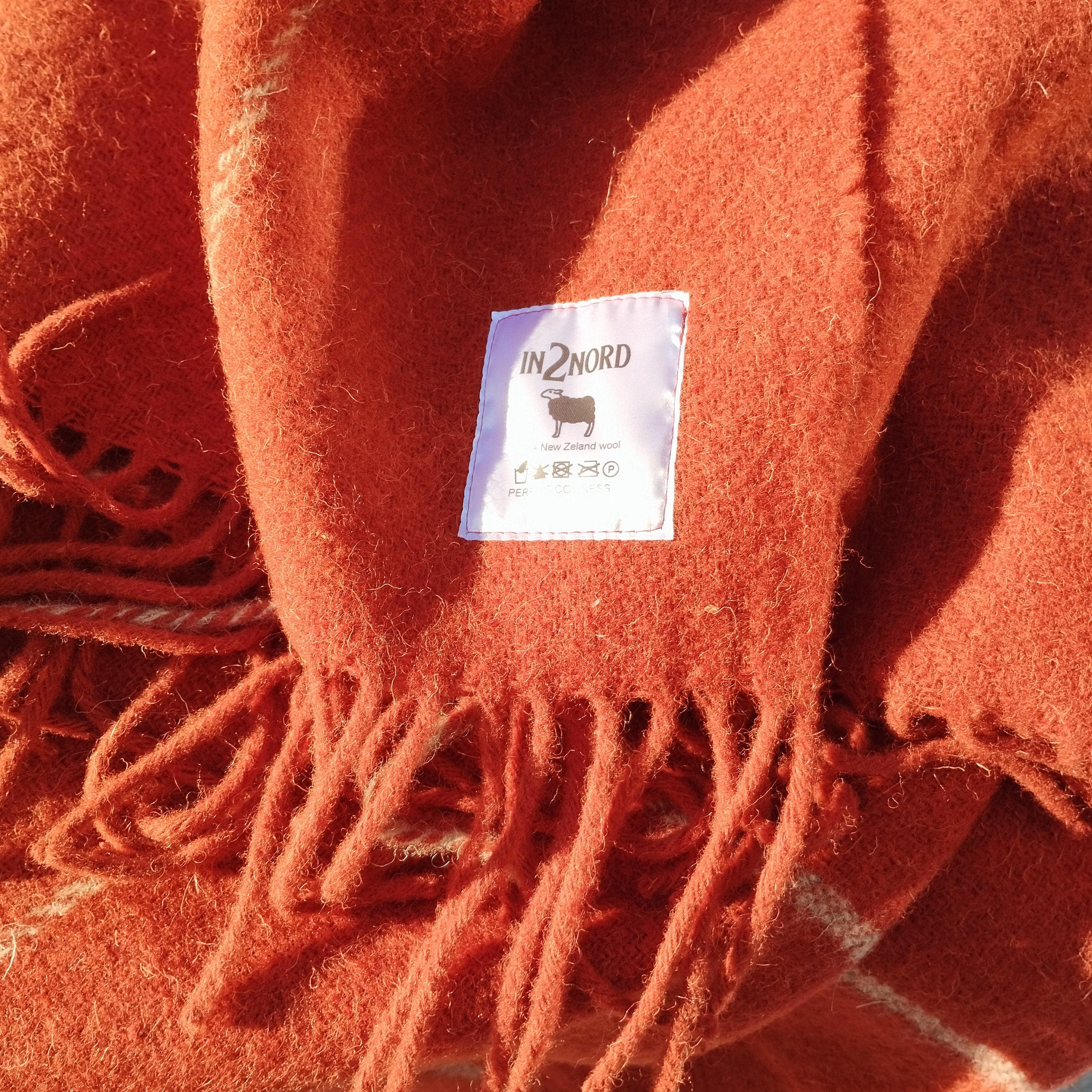 Wool Blanket – Scandinavian Plaid Sofa Couch Throw | Warm Thick Bedspread for Cozy Home