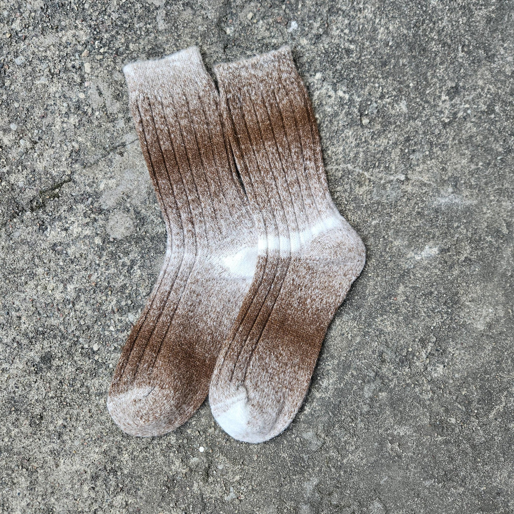 WOOL Socks gray brown Ombre - Size EUR 35-43  ankle socks for men women Unisex