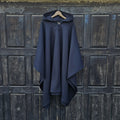 Wool Poncho Oland - Unisex Ruana Cape With Hood | Comfortable Outdoor Wool Blanket Cape