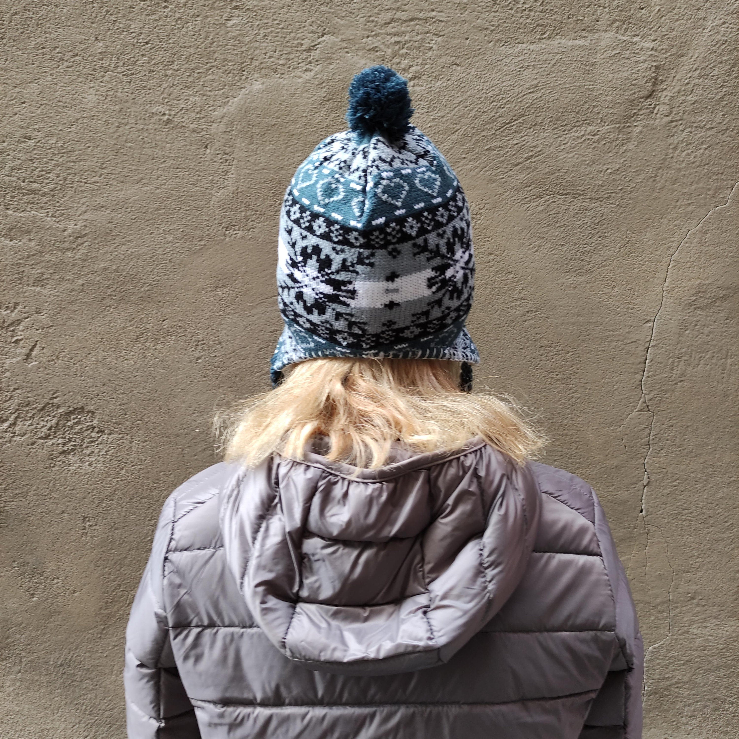 Wool Knitted Beanie - Hand Knit Warm Beanie With Earflap, Fleece Lined Hat