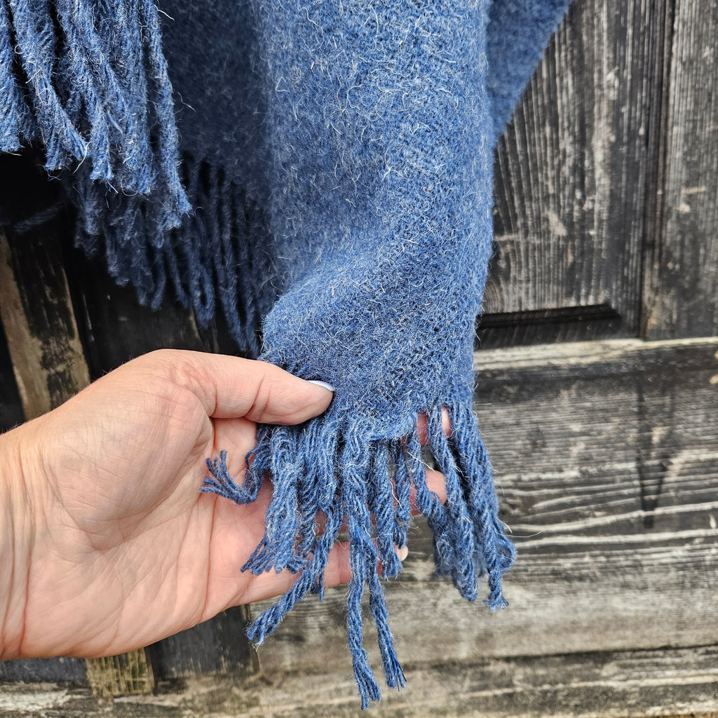 Wool Poncho - Unisex Ruana Cape | Grey Wool Blanket | Comfortable Cloak With Or Without Hood