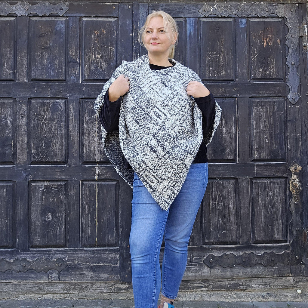 Wool Blanket Poncho – Hooded Wool Cape | Comfortable Outdoor Cape, Unisex