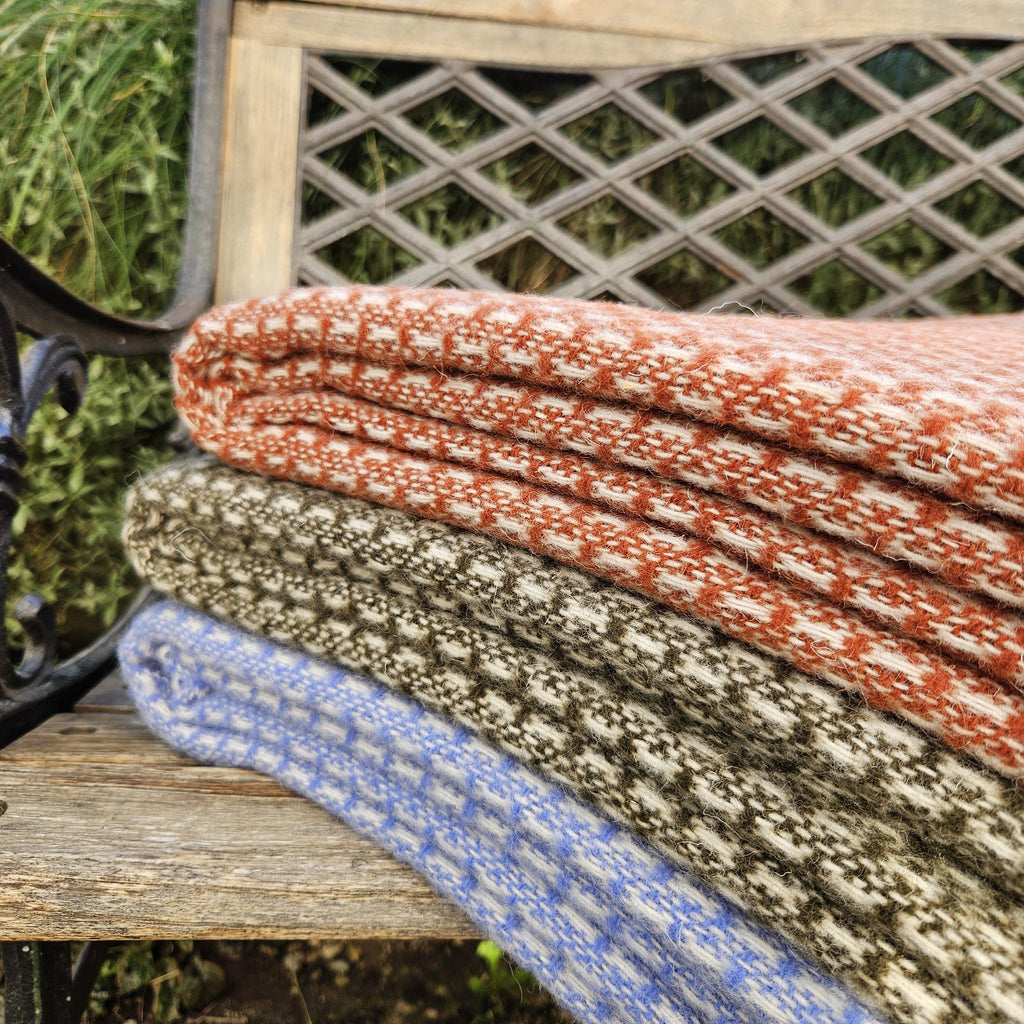 100% Wool Throw – Natural Wool Blanket | Warm Winter Plaid, Cozy Home Gift