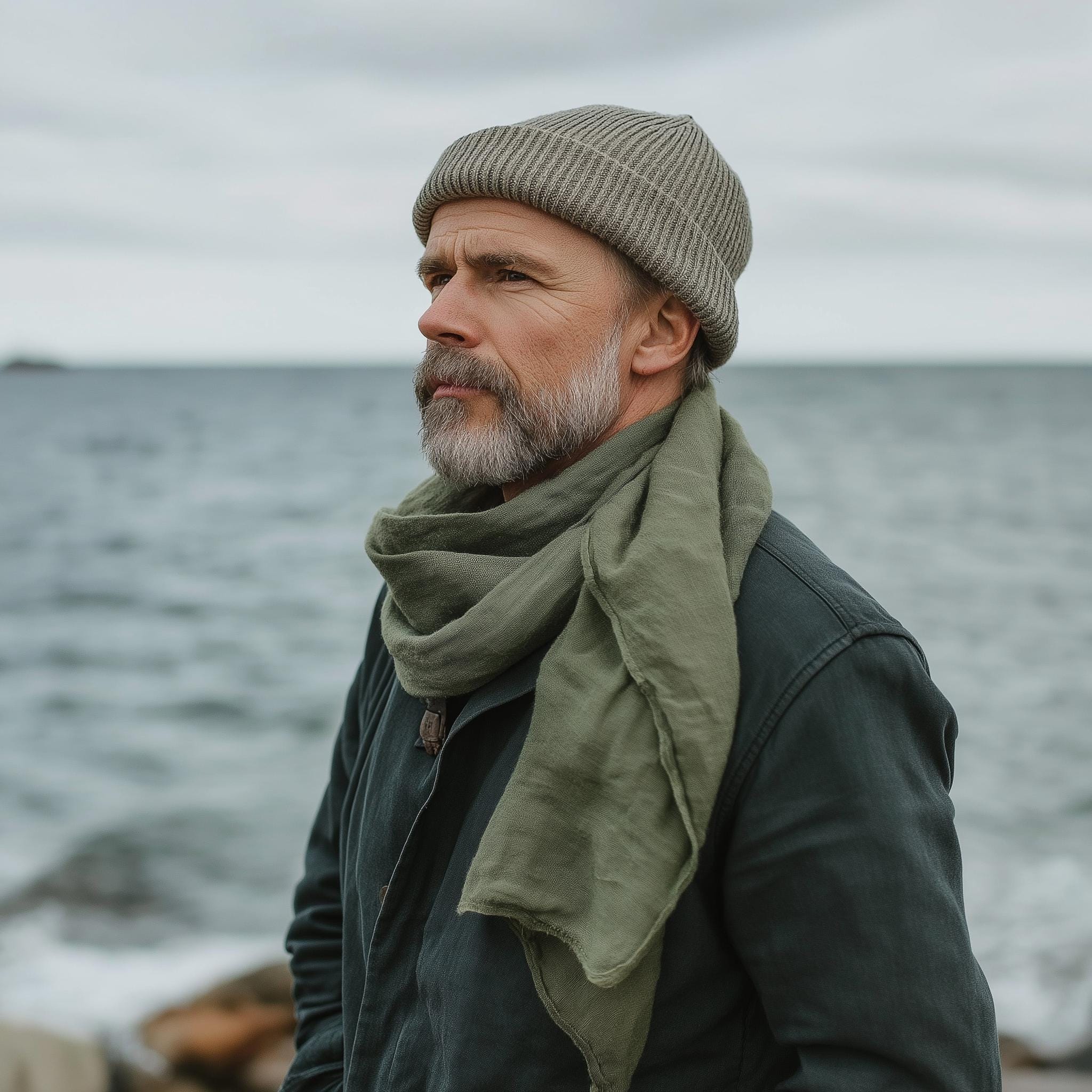 Linen Scarf Unisex - Natural Flax Sheer Gauze Wrap | Soft Breathable Eco Friendly Fabric