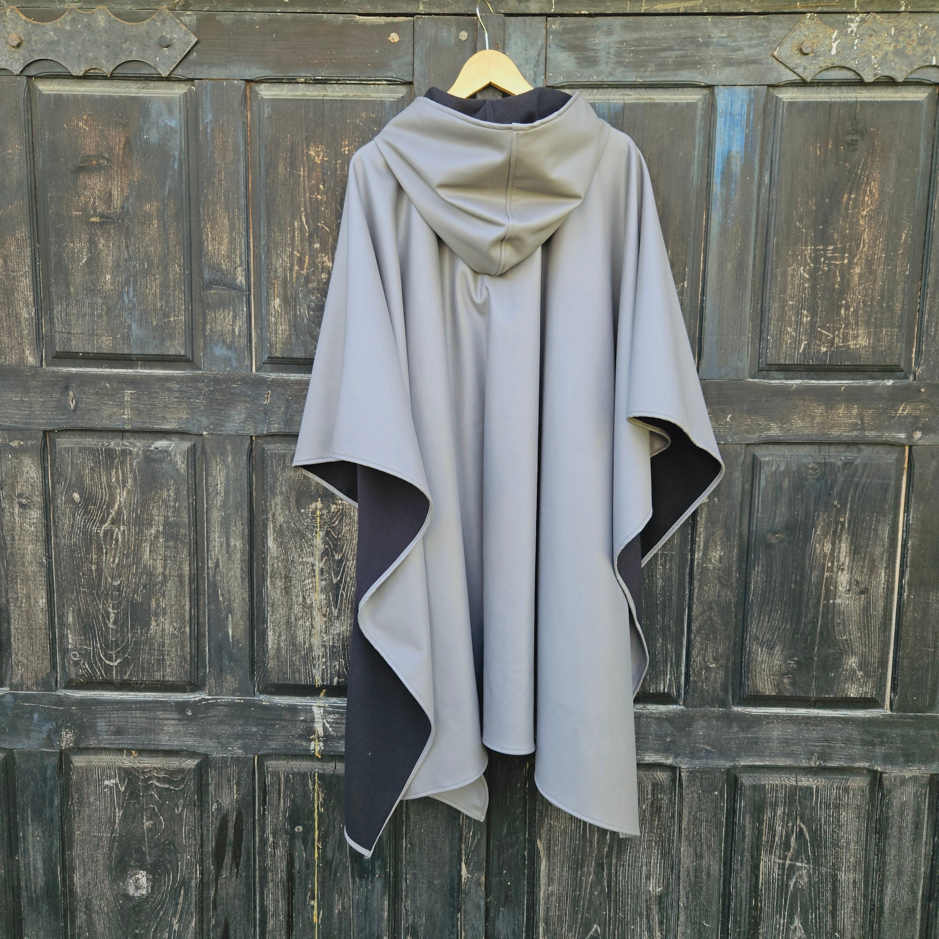 Rain Poncho Waterproof - Unisex Oversized Hooded Cape For Hiking & Travel