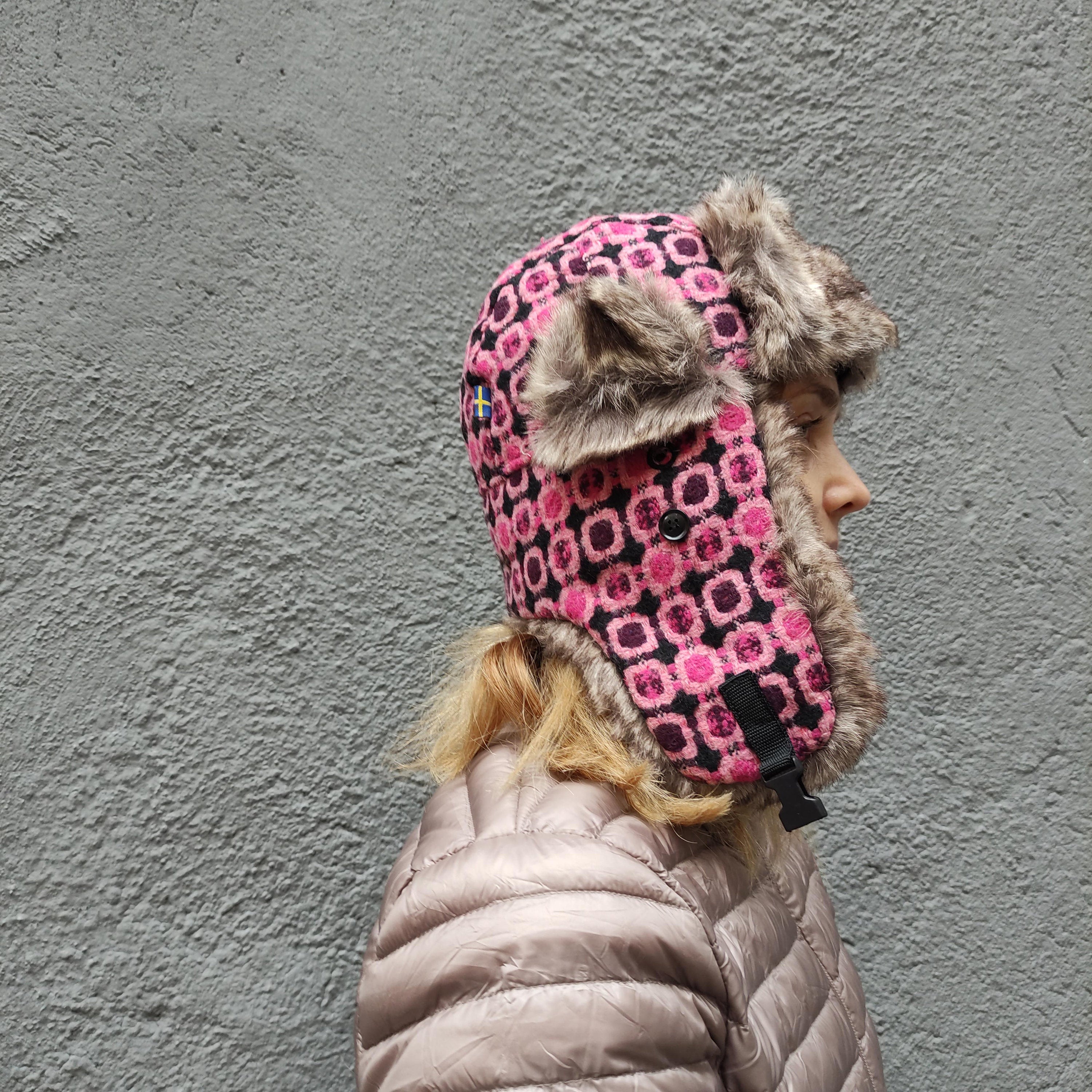 Aviator Wool Hat - Colorful Trapper Winter Cap with Faux Fur Lining & Ear Flaps