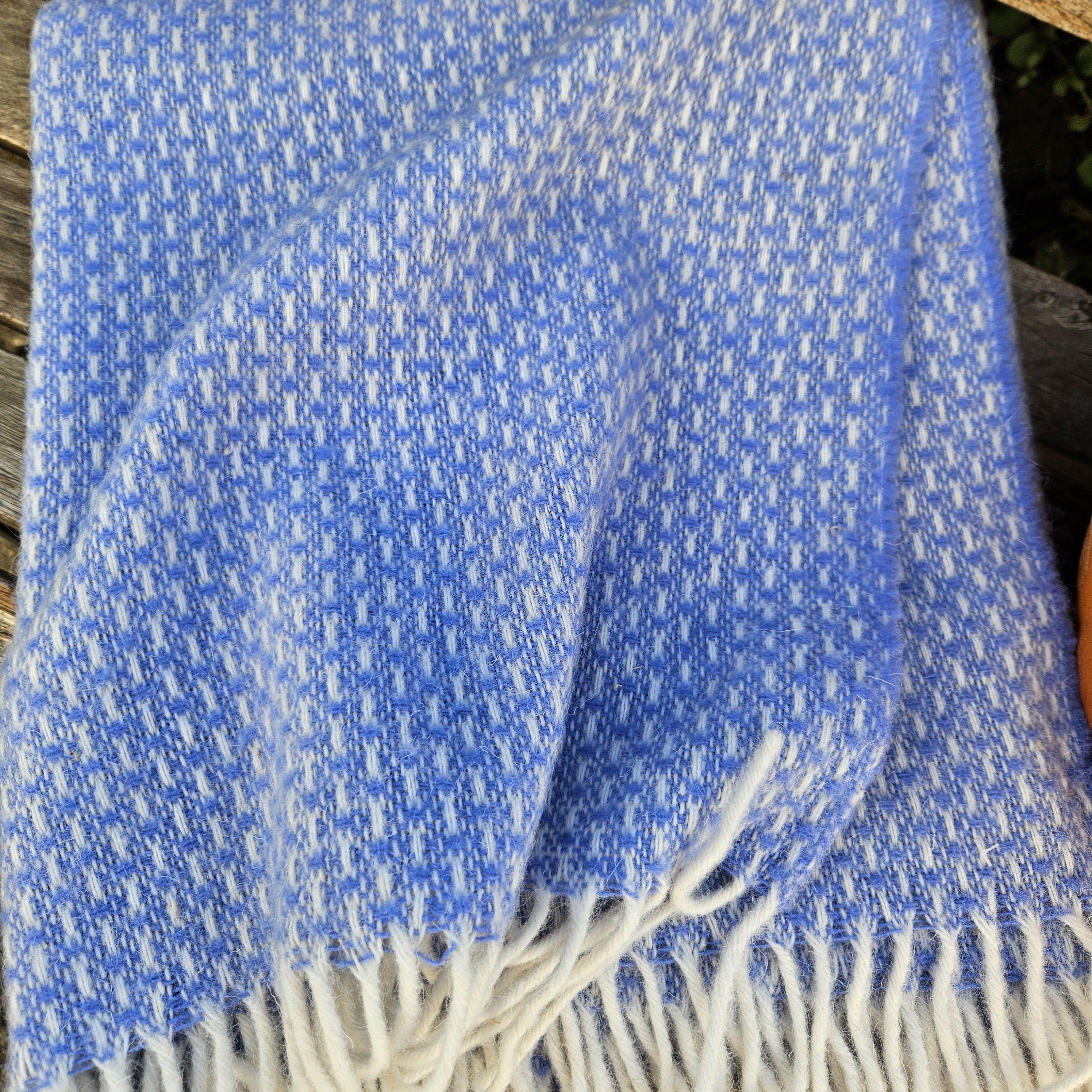 100% Wool Throw – Natural Wool Blanket | Warm Winter Plaid, Cozy Home Gift