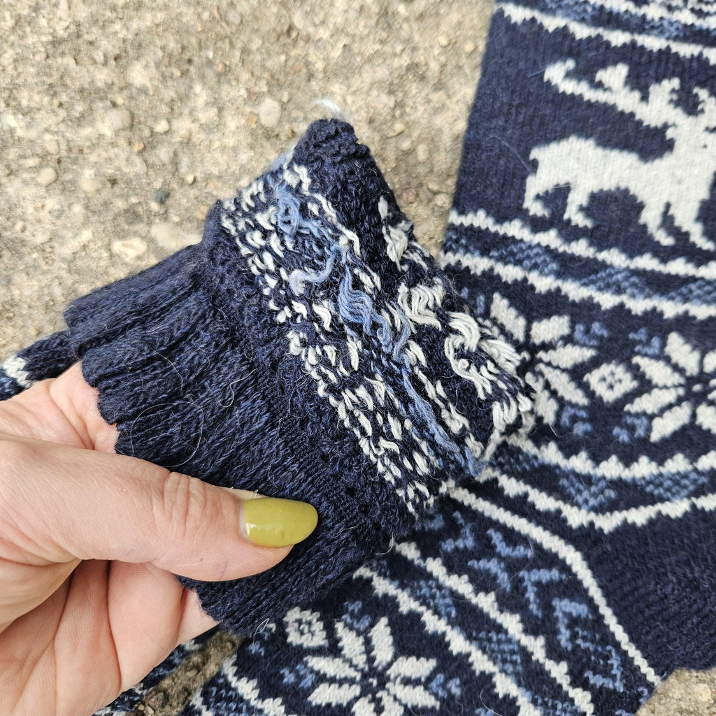 Alpaca Wool Socks – Warm Nordic Moose Pattern Ankle Socks With Reinforced Arch Support
