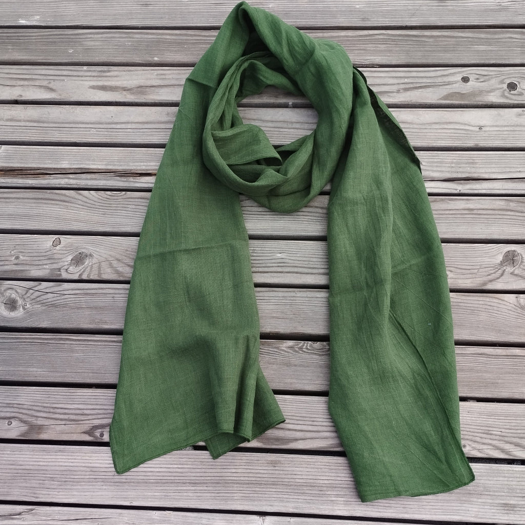 100% Linen Scarf unisex - Women Men - husband brother gift flax stole - large or skinny - Linen Gauze sheer Shawl father day present son