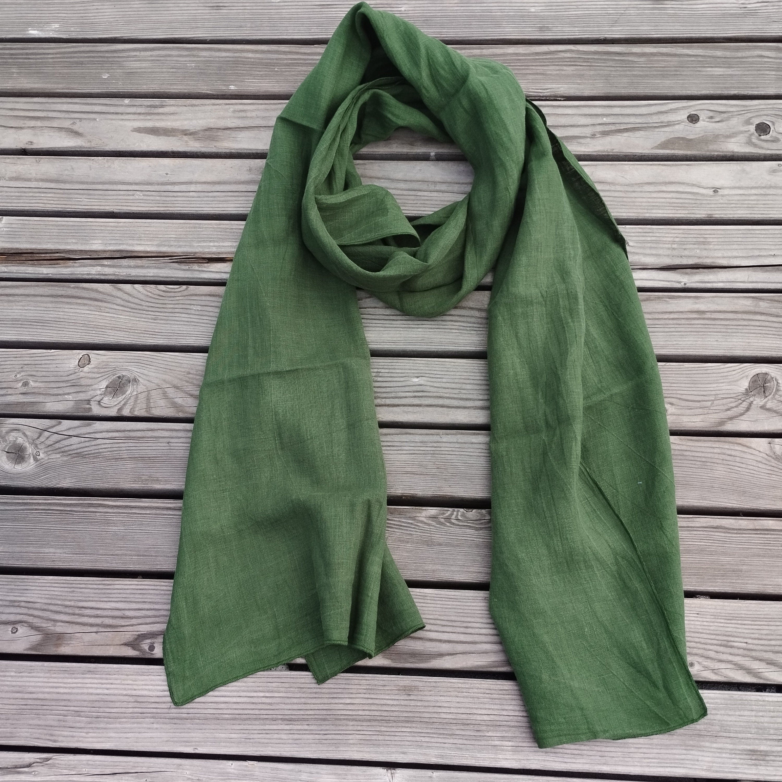 100% Linen Scarf unisex - Women Men - husband brother gift flax stole - large or skinny - Linen Gauze sheer Shawl father day present son