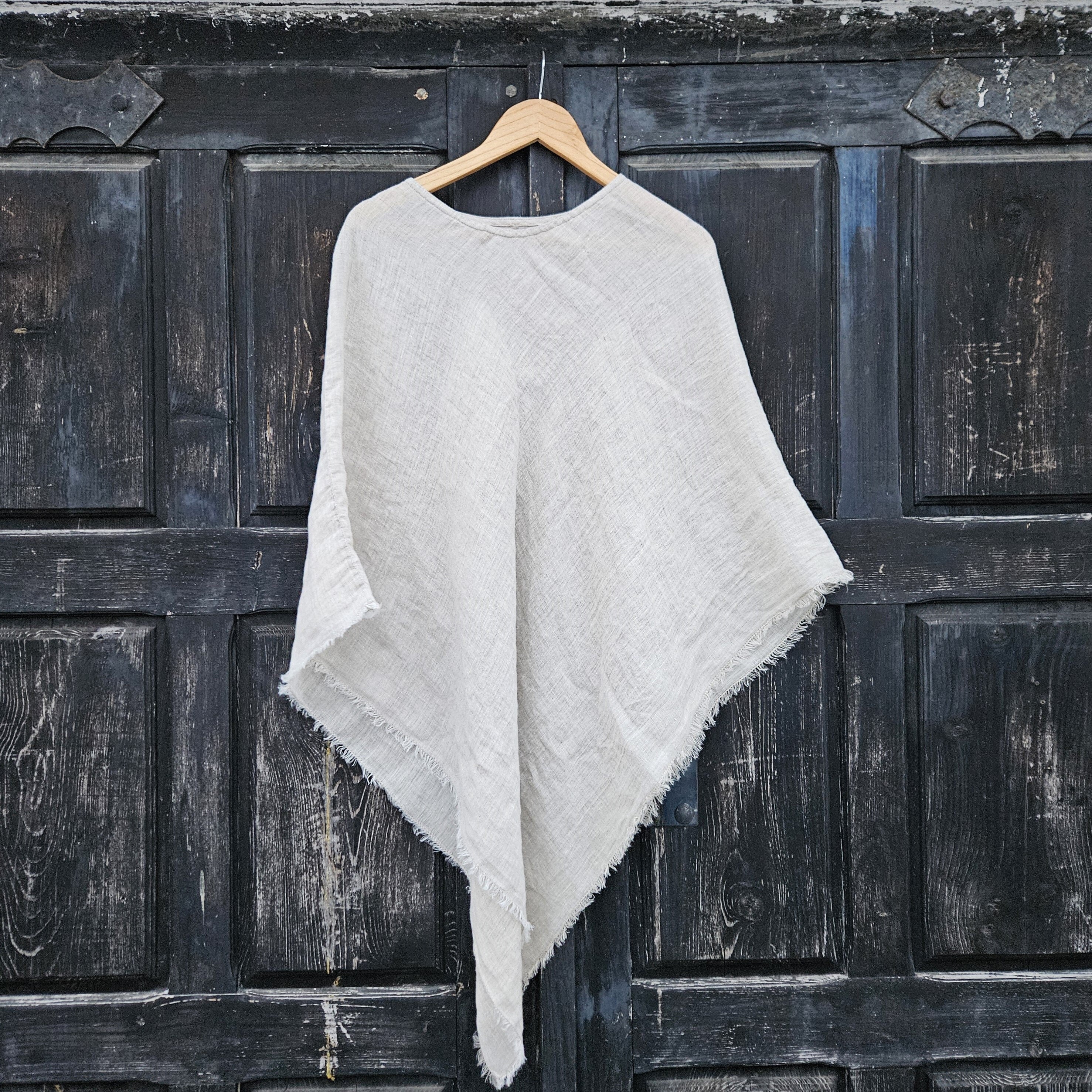 Linen poncho cape shawl VISBY - Unisex ruana cape cloak shawl Women, mom gift , flax  Gauze sheer Cover Up, Summer Vacation Outfit one size