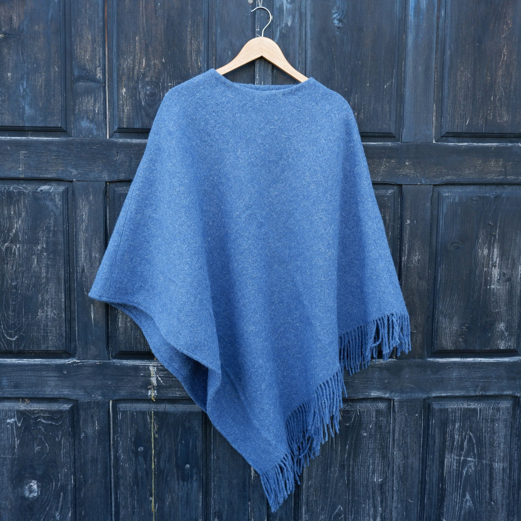 Wool Blanket Poncho – Hooded Wool Cape with Fringes | Cozy Winter Wrap
