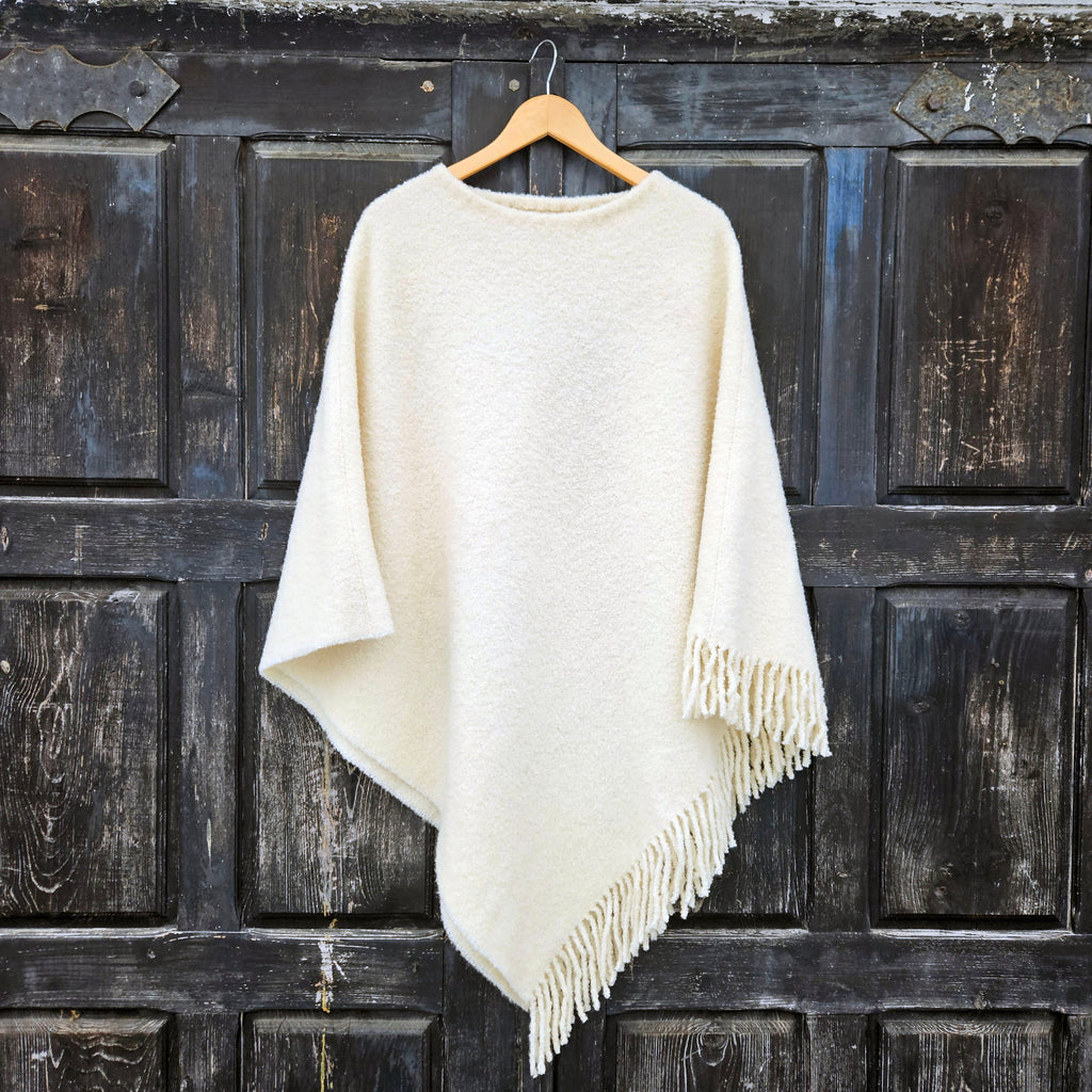 offwhite wool blanket poncho cape coat for men or women hooded or without hood