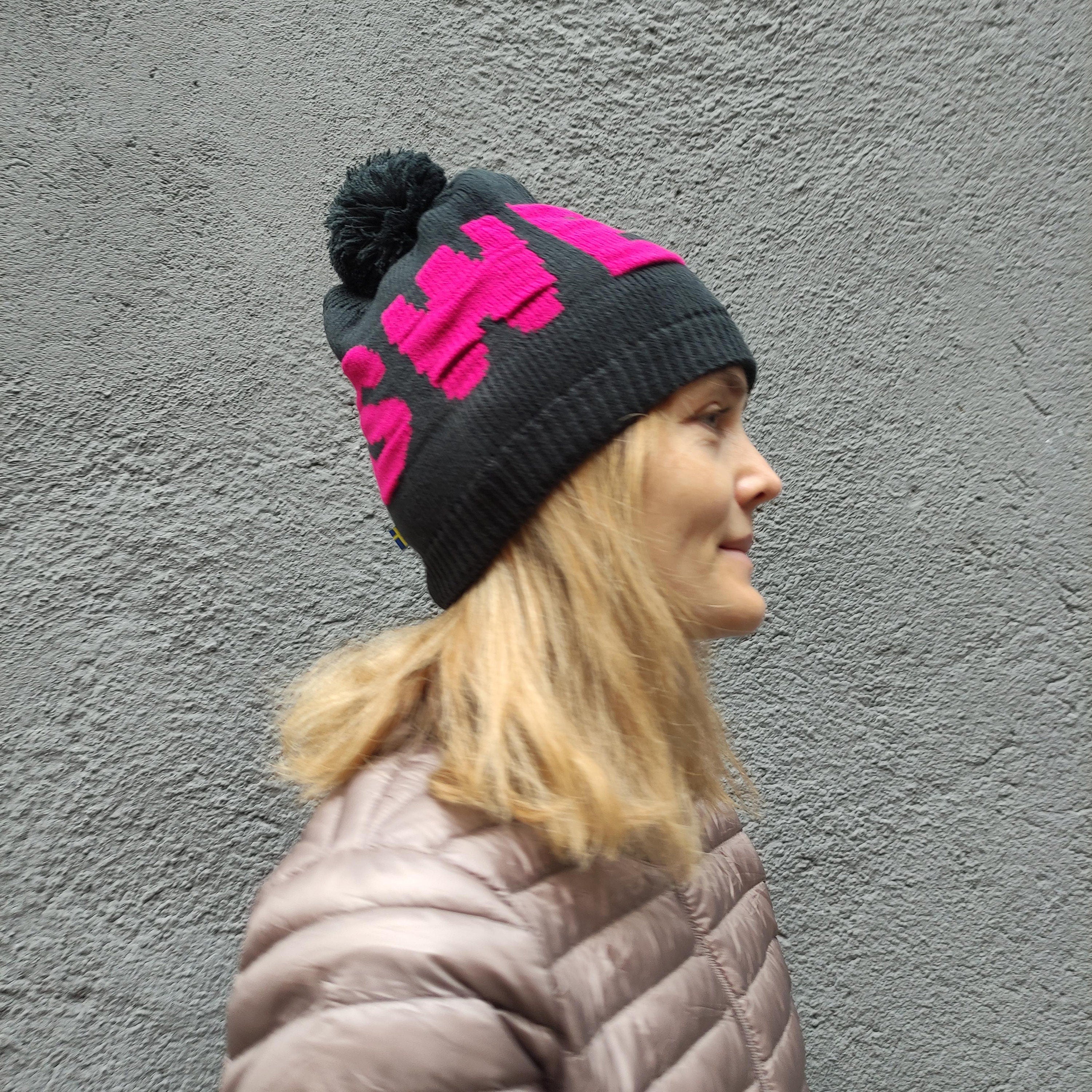 Wool Hat Sweden - Lightweight Knitted Wool Beanie With Pompom For Swedish Pride