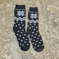 Thicker Merino Wool Socks - Black Snowflake | Cozy Warm Hiking Socks Unisex