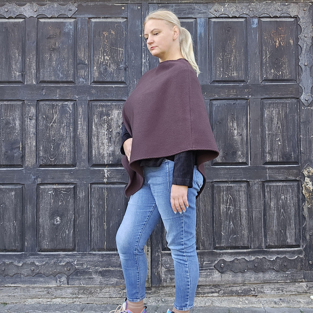 Wool Blanket Poncho - Soft Brown Wool Cape | Comfortable Unisex Hooded Shawl