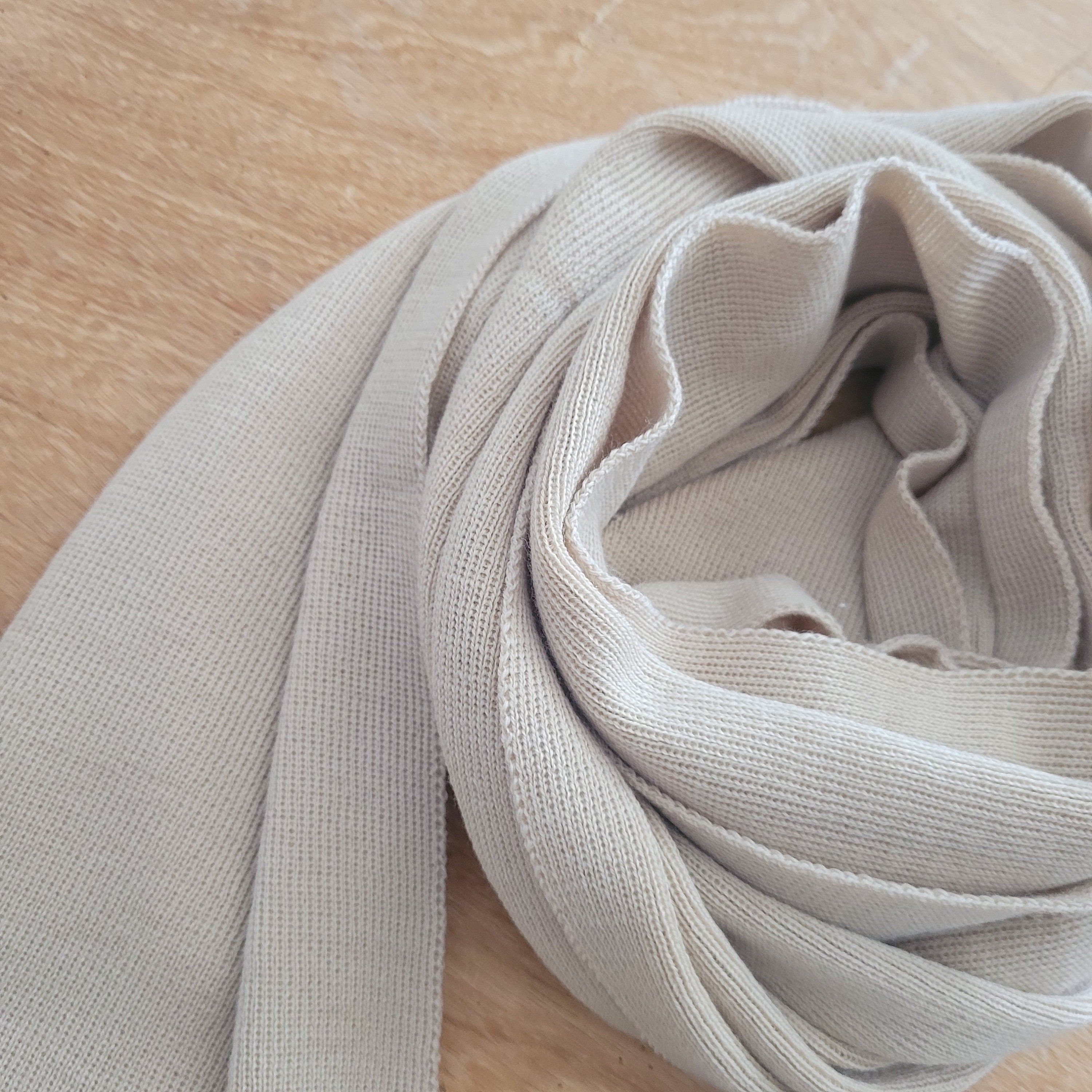 Merino Wool Scarf – Lightweight, Soft, Washable Winter Neck Warmer in Bone White