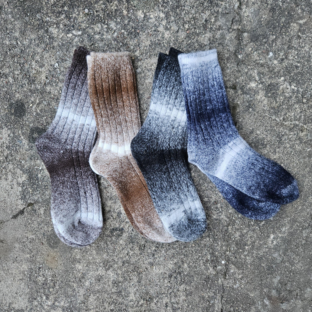 WOOL Socks gray brown Ombre - Size EUR 35-43  ankle socks for men women Unisex