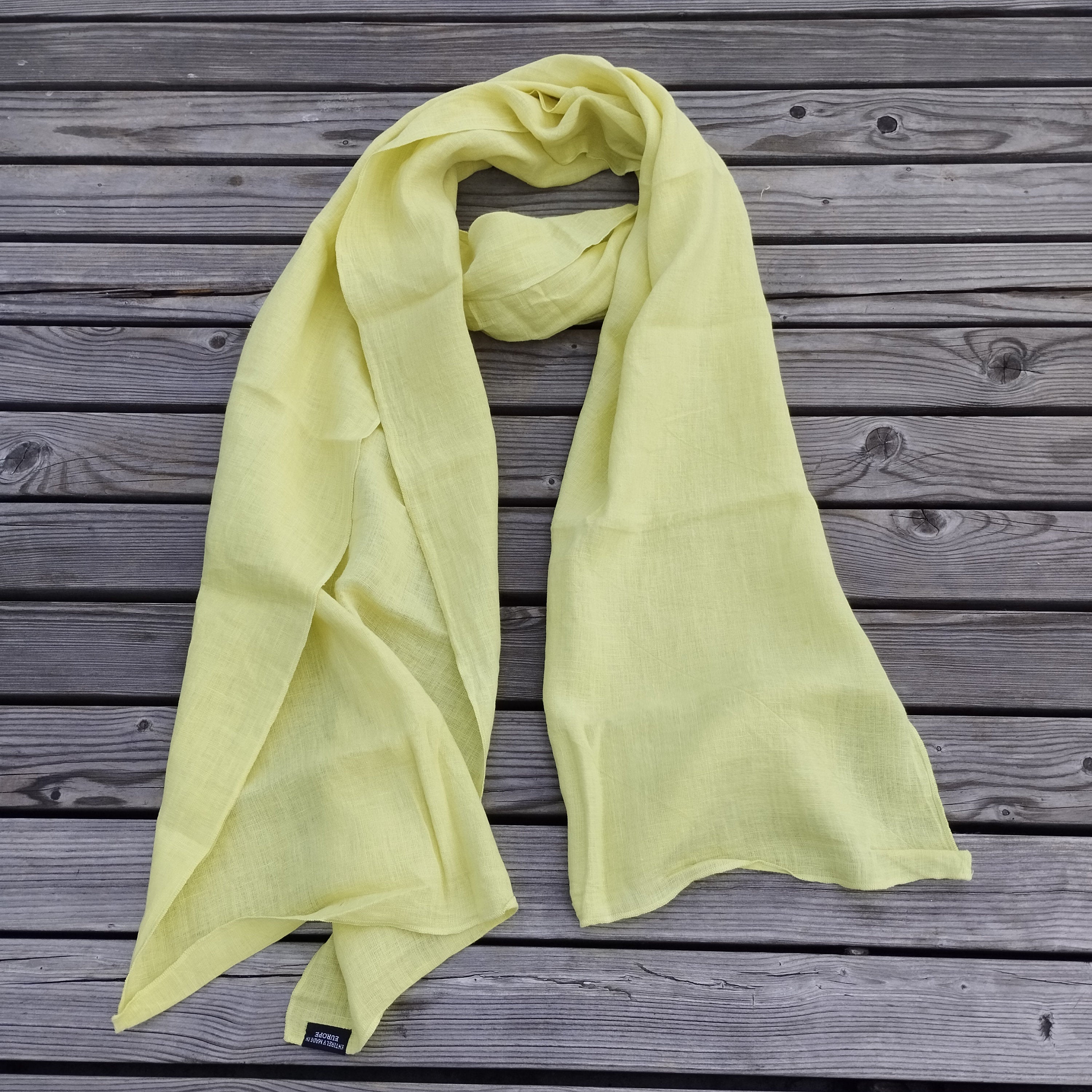 Linen Scarf Unisex – Soft Flax Gauze Sheer Stole, Large & Skinny Sizes