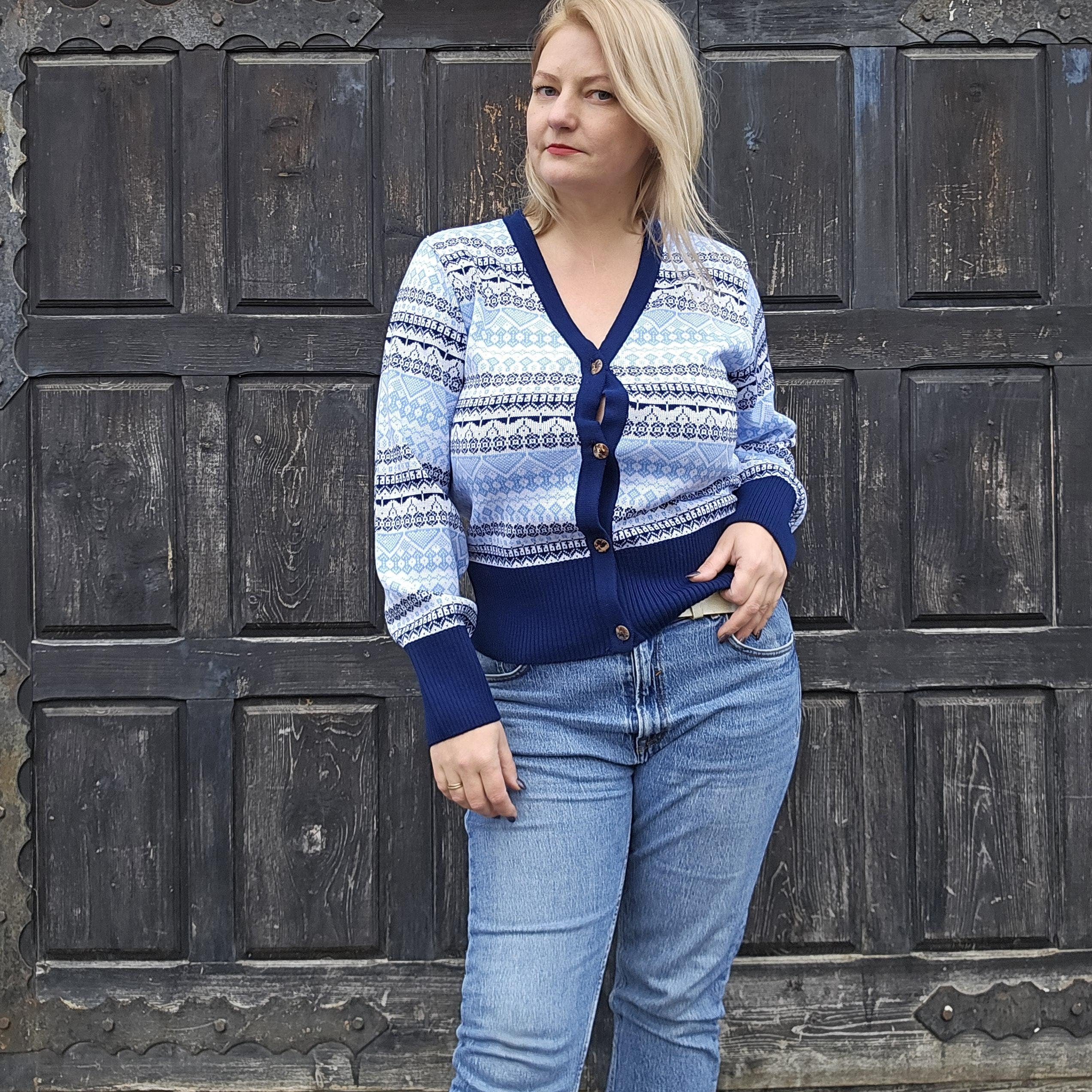 wool cardigan in wool in blue for women